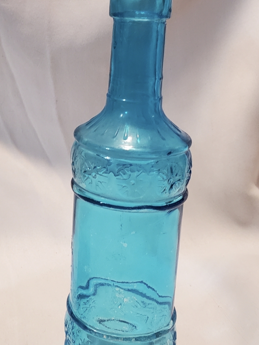 Blue Decorative Glass Bottle - Turquoise Glass Art